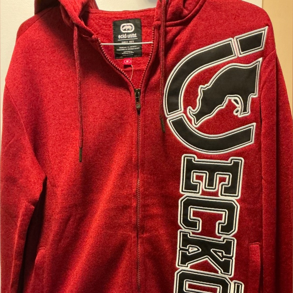 Ecko Unlimited Maroon Logo Hoodie